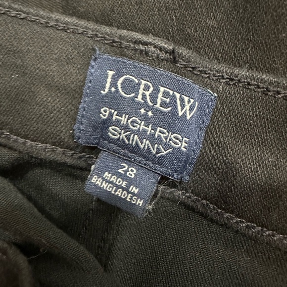 J Crew 9" High Rise Ankle Skinny Jeans Womens Size 28 Stretch Black Denim - Picture 7 of 11